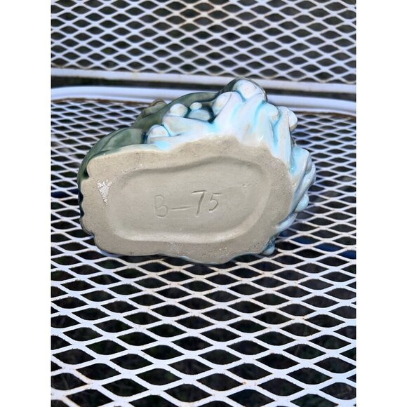 FROG WITH TADPOLE Green Ceramic 5.5 X 6.5 X 8"  Figurine Vase Flower Pot - Picture 8 of 9